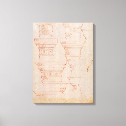 W.18v Studie über die Hauptstädte der Kolumne Leinwanddruck (Vorderseite)