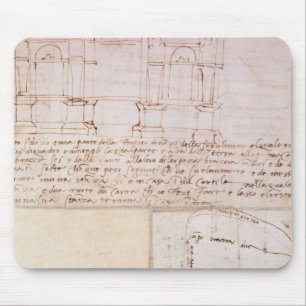 W.23r Architekturskizze mit Anmerkungen Mousepad