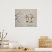 W.24r Architekturskizze Poster (Küche)