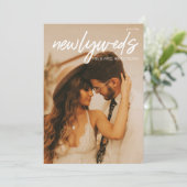 W 3 Foto & Typografie Hochzeitsempfang Einladung (Stehend Vorderseite)