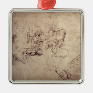 W.61v männliche Zahl Studien Silbernes Ornament