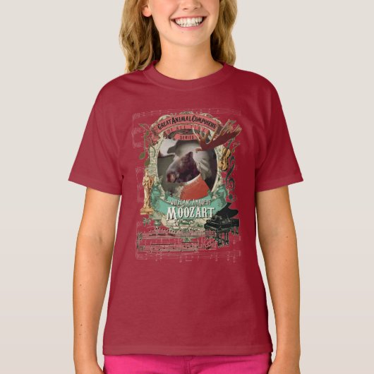 W.A. Moozart lustige Tierkomponist-Mozart-Parodie T-Shirt (Vorderseite)