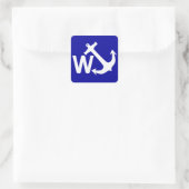W Anchor Wanchor Joke Funny Gift Quadratischer Aufkleber (Tasche)