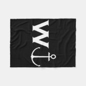 W Anchor Wanker Funny Sailing Fleecedecke (Vorderseite (Horizontal))