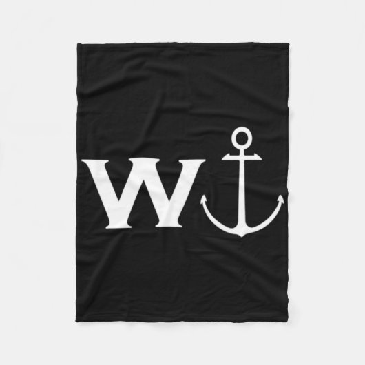 W Anchor Wanker Funny Sailing Fleecedecke (Vorderseite)