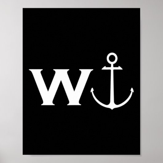 W Anchor Wanker Funny Sailing Poster (Vorne)