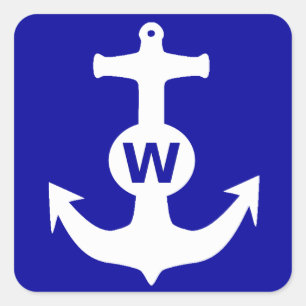 W Anchor Wanker Insult Funny Gift Quadratischer Aufkleber