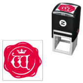 W - Anfangsbuchstabe des antiken Wachs Siegel Goth Permastempel (Beispiel)