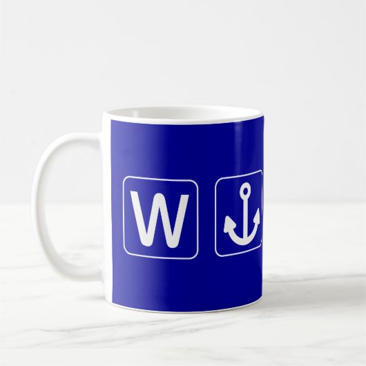 W-Anker Wanchor lustiges Geschenk Kaffeetasse (Links)