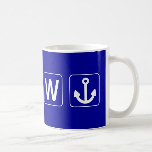 W-Anker Wanchor lustiges Geschenk Kaffeetasse (Rechts)