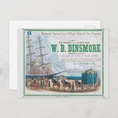 W B Dinsmore Clipper Segelschiff Postkarte (Vorne/Hinten)