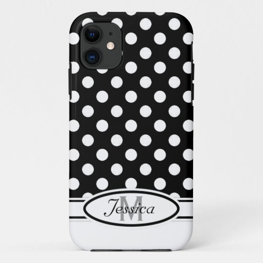W & B Polka-dot Monogram iPhone 5 Fall Case-Mate iPhone Hülle (Rückseite)
