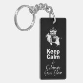 W Behalten Calm Celebrate Goat Year Monogram 2-sei Schlüsselanhänger (Vorderseite links)