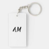 W Behalten Calm Celebrate Goat Year Monogram 2-sei Schlüsselanhänger (Rückseite)