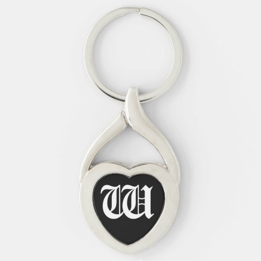 "W" Black Heart Keychain Schlüsselanhänger (Vorderseite)