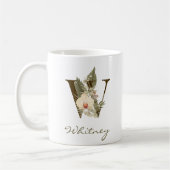 W Boho Floral Orchid Greenery Individuelle Name Kaffeetasse (Links)