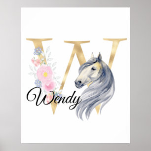 W-Buchstaben personalisierte Bezeichnung Monogramm Poster