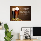 W.C. Fields Beer Quote Poster (Heimbüro)