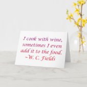 W.C. Fields Wine Quote Karte (Gelbe Blume)