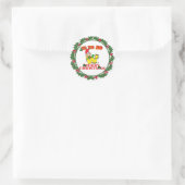 W - CHRISTMAS ELF MONOGRAM-SIEGEL RUNDER AUFKLEBER (Tasche)
