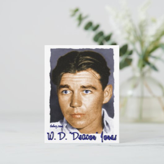 W.D. "Deacon" Jones Postkarte (Stehend Vorderseite)