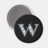 "W" Diamond Bling Magnet (Vorderseite/Rückseite)