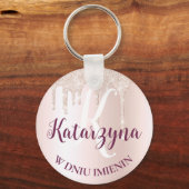 W dniu imienin Name Nachname Polnischer Spende Schlüsselanhänger (Vorderseite)