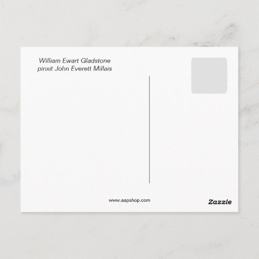 W.E. Gladstone von Millais Postkarte (Rückseite)