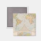 W. E. Halbkugel Weltkarte Magnet (Vorderseite/Rückseite)