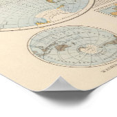 W. E. Halbkugel Weltkarte Poster (Ecke)