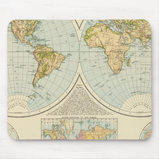 W, E Hemisphären Mousepad (Vorne)