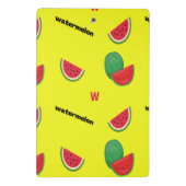 W für Wassermelone gelb Mini Klemmbrett (Rückseite)