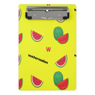 W für Wassermelone gelb Mini Klemmbrett