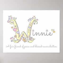 W für Winnie Initial Doodle Art Poster