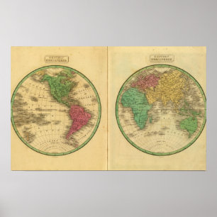 W Hemisphäre, E Hemisphäre Poster