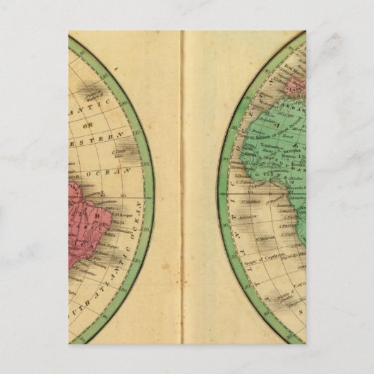 W Hemisphäre, E Hemisphäre Postkarte (Vorderseite)