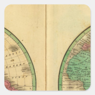 W-Hemisphäre, e-Hemisphäre Quadratischer Aufkleber