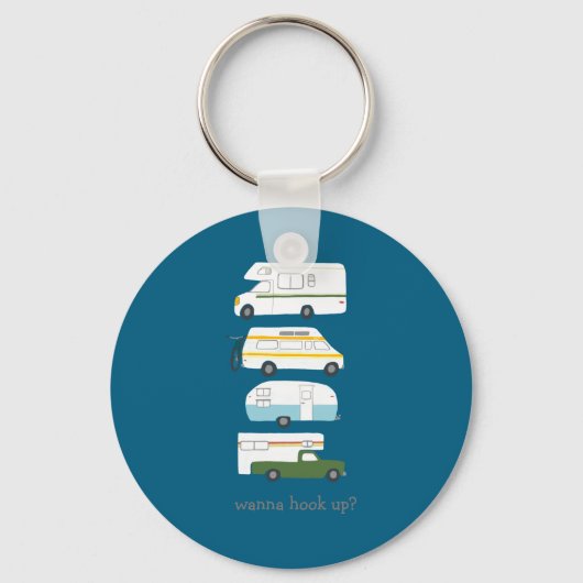 W Hook Up Funny Campervan Vanlife Rv Trailer Schlüsselanhänger (Vorderseite)