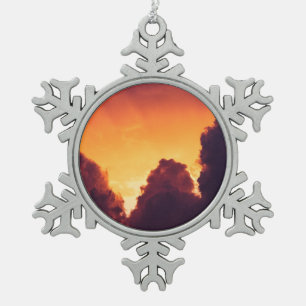 w im Wetter Schneeflocken Zinn-Ornament