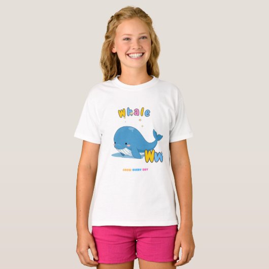 “W is for Whale” Alphabet Tee – Grow Every Day (Vorne ganz)