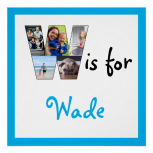 W ist für Blue Name Foto Poster