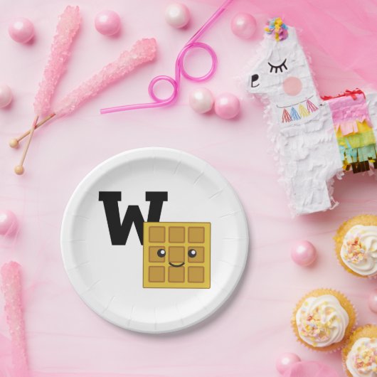 W ist für Waffle Pappteller (Party)