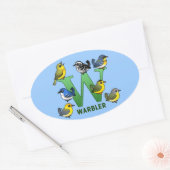 W ist für Warbler Ovaler Aufkleber (Umschlag)