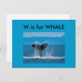 "W" ist für Whale Alphabet Flashcard Postkarte (Vorne/Hinten)