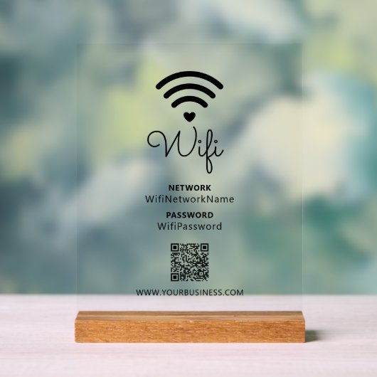 W-LAN Internetverbindung für Schwarz und Weiß Acrylschild (Neutral)