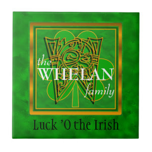 W "Luck of the Irish" Family Custom Monogram Tile Fliese