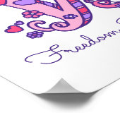 W Monogram Art Willow Girls Name bedeutet Plakat (Ecke)