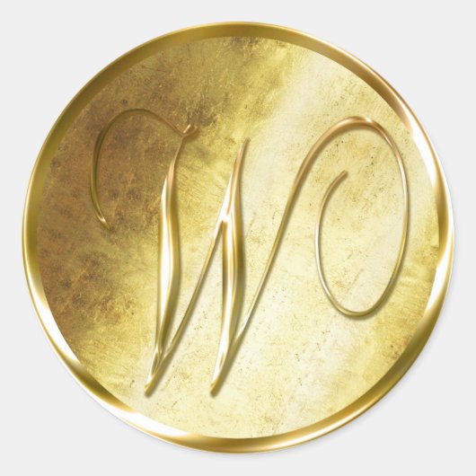 W Monogram Imitate Gold Umschlag Aufkleber Sticker (Vorderseite)