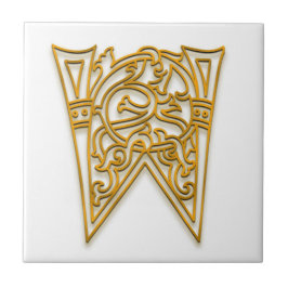 W Monogram "Irish Gold" Keramik Tile Fliese