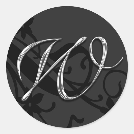 W Monogram Letter Wedding Umschlag Aufkleber Stick (Vorderseite)